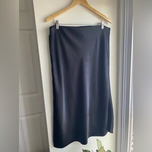 Treasure & Bond Satin Midi Black Womens Skirt Size XL Long Office Business